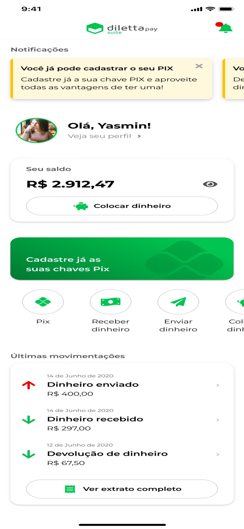 A home antes do redesenho