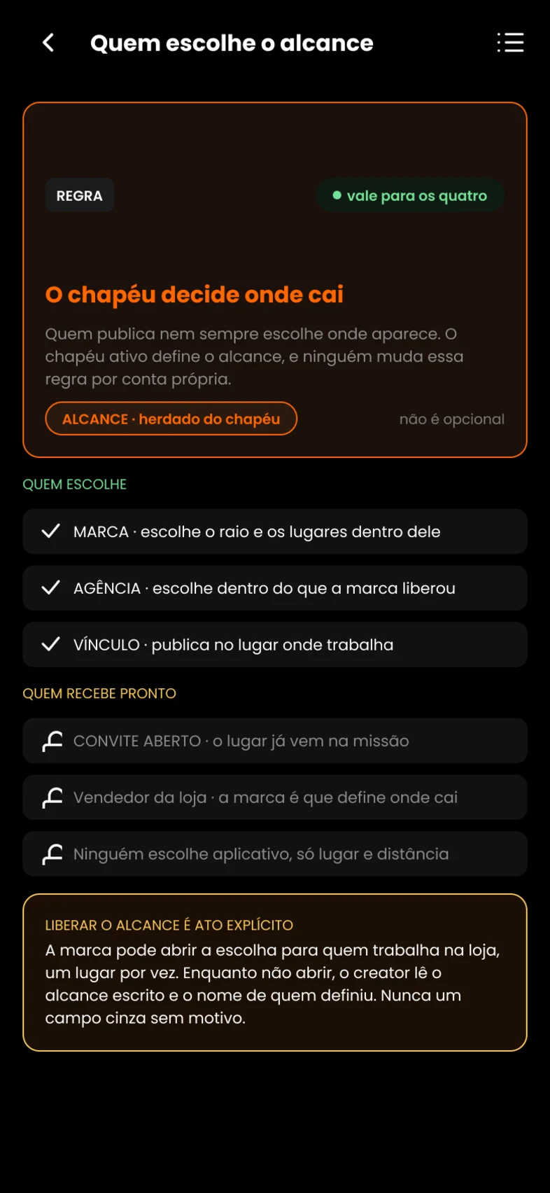 Quem escolhe o alcance